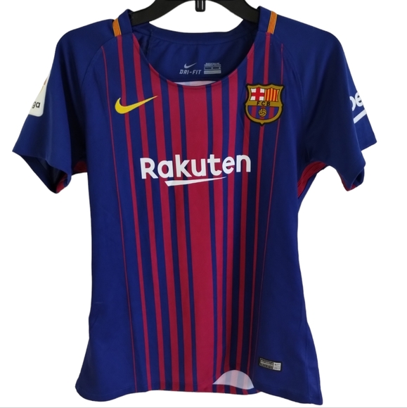 Nike Dri-Fit FC Barcelona Women's 2017 Soccer Jersey Size Large Messi - Picture 1 of 7